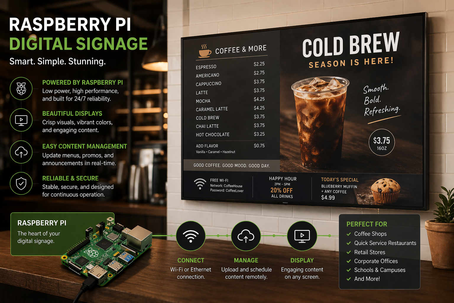 Raspberry Pi 5 IoT hub with Zigbee dongle and sensors